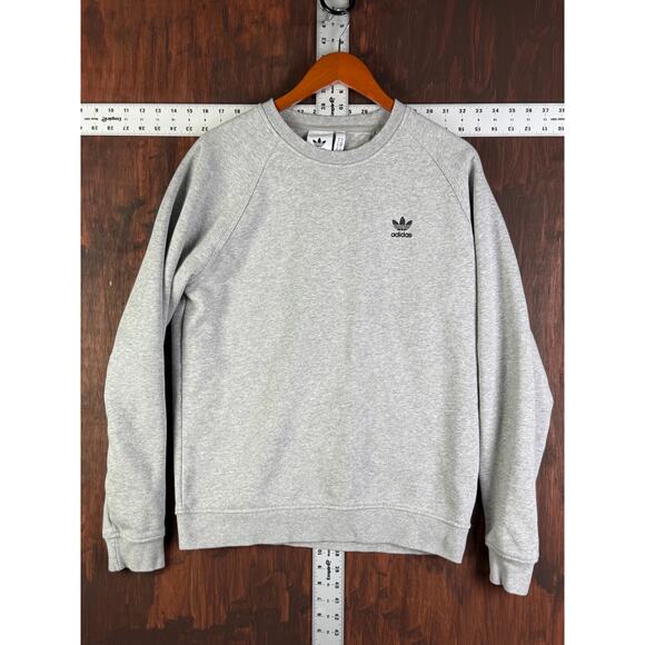 Adidas Originals Trefoil Essentials Crewneck Pullover Sweatshirt Gray Men Medium - Picture 2 of 8